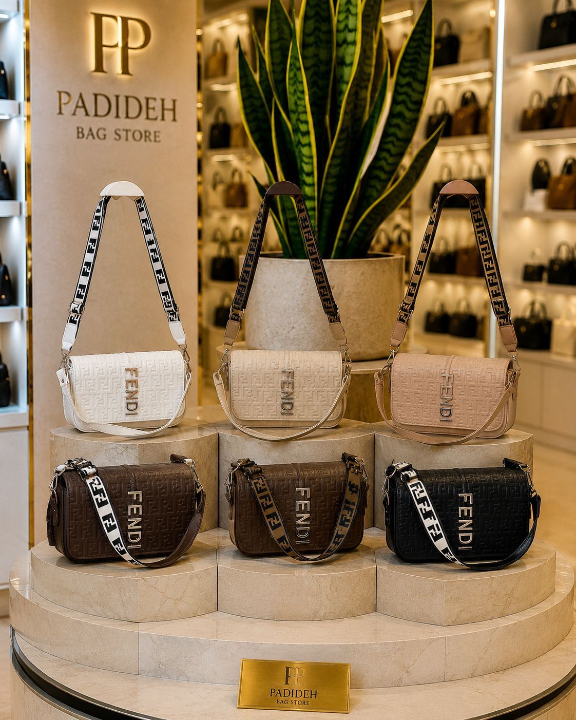 fendi کیف دوشی فندی تک بند پهن یراق خارجی - Image 1