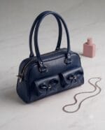کیف دسته دار زنانه پاپیونی رنگبندی - تصویر 5